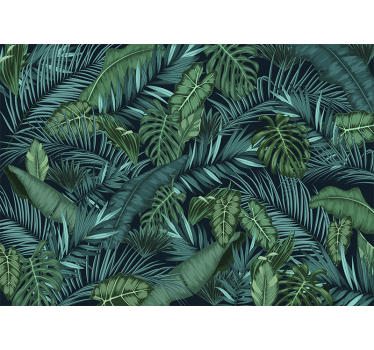 Jungle bladeren landschap fotobehang - TenStickers