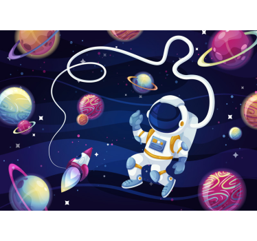 Fotobehang kinderen astronaut in de ruimte - TenStickers