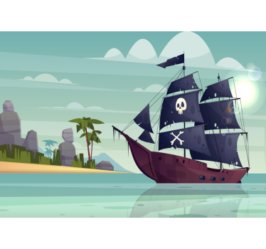 Groot piratenschip kinder fotobehang - TenStickers