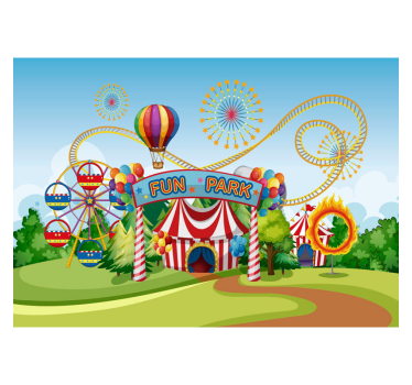 Attractiepark foto behang kinderkamer - TenStickers