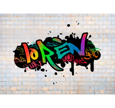Fotobehang graffiti naam aanpasbaar - TenStickers