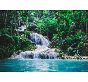 Fotobehang natuur tropisch met waterval - TenStickers