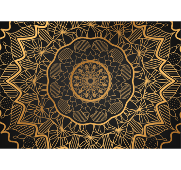 Mandala fotobehang vormpjes goud - TenStickers