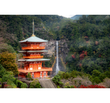 Historische japanse pagode fototapet landschap - TenStickers