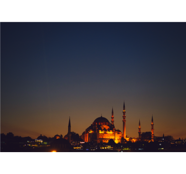 Fotobehang stad sultan ahmet moskee avond - TenStickers
