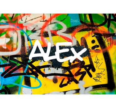 Fotobehang oude stenen muur Aanpasbare graffiti baksteen textuur - TenStickers