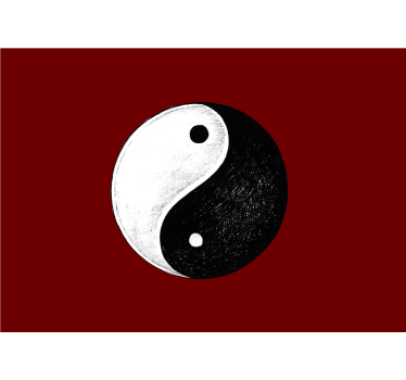 Yin yang-symbool fotobehang hoofd slaapkamer - TenStickers