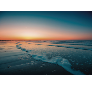 Zonsondergang oceaan golven fotobehang natuur - TenStickers