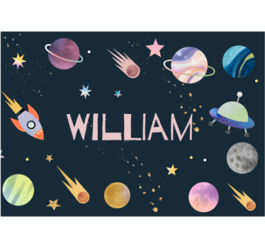 Raket en planeten fotobehang ruimte - TenStickers