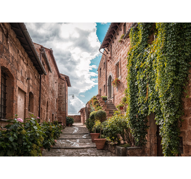 Charmante italiaanse straat fotobehang stad - TenStickers