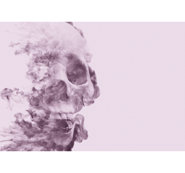 Rokerige schedel silhouet foto behang dieren - TenStickers
