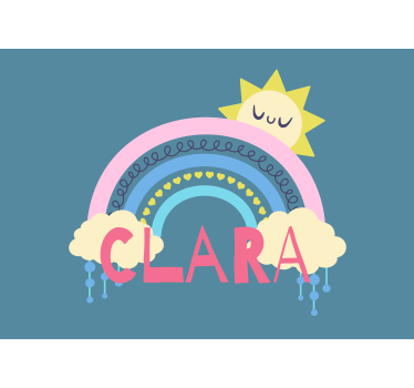 Fotobehang kinderkamer vrolijk regenboog thema - TenStickers