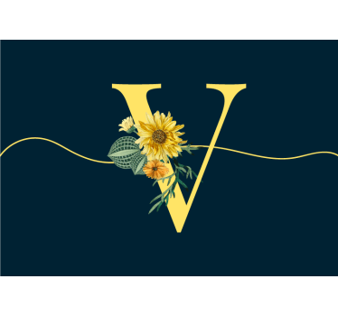 Zonnebloem initiële elegantie bloemen foto behang - TenStickers