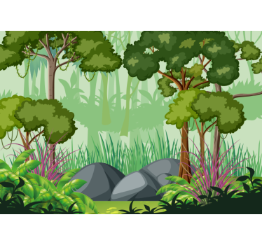 Foto behang jungle levendig looflandschap - TenStickers