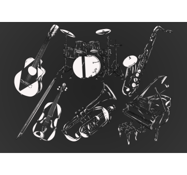 Fotobehang muziek muziekinstrumenten collectie - TenStickers