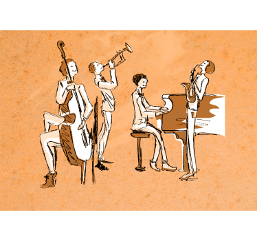 Fotobehang muziek jazzband optreden - TenStickers