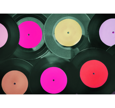 Fotobehang muziek vinyl platen cluster - TenStickers