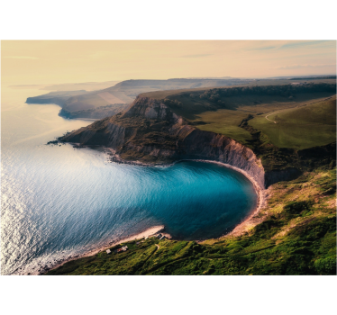 Fototapet landschap weelderige kust horizon - TenStickers