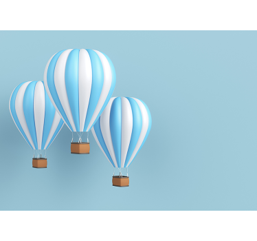 Fotobehang kinderkamer luchtballonnen in de lucht - TenStickers