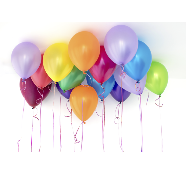 Foto behang liefde kleurrijke feestballonnen - TenStickers