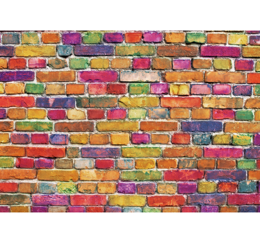Fotobehang graffiti kleurrijk baksteenpatroon - TenStickers