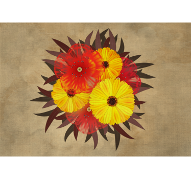 Bloemen foto behang vrolijke bloesem arrangement - TenStickers