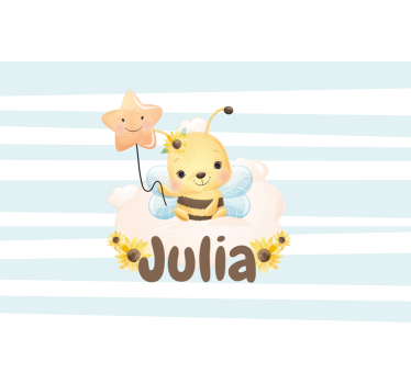 Foto behang babykamer schattige bij karakter - TenStickers