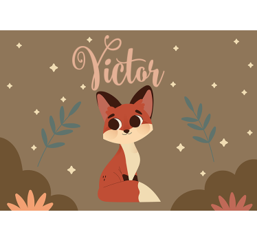 Gepersonaliseerd fotobehang schattig vosje personage - TenStickers