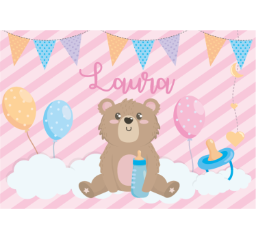 Fotobehang kinderkamer schattige beer illustratie - TenStickers