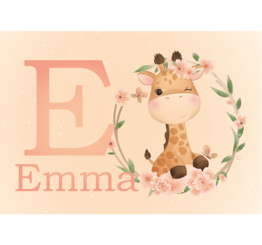 Fotobehang kinderkamer schattig giraffe ontwerp - TenStickers