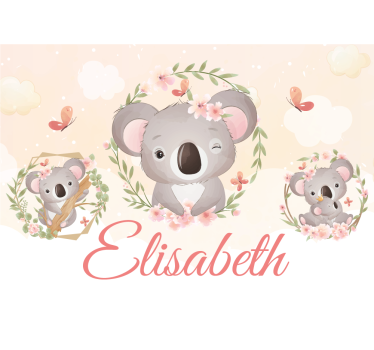 Gepersonaliseerd fotobehang koala familie vreugde - TenStickers