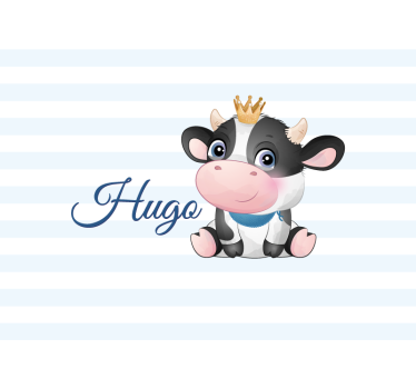 Fotobehang mensen schattige koe cartoon - TenStickers