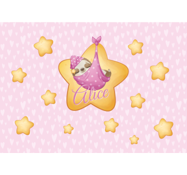 Foto behang babykamer luiaard in ster - TenStickers
