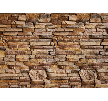 Fotowand woonkamer Bruine stenen muur foto - TenStickers