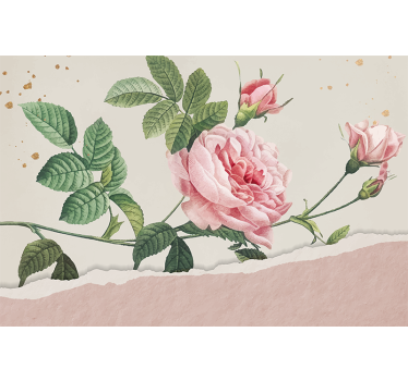 Bloemen foto behang rozenboeket in roze - TenStickers