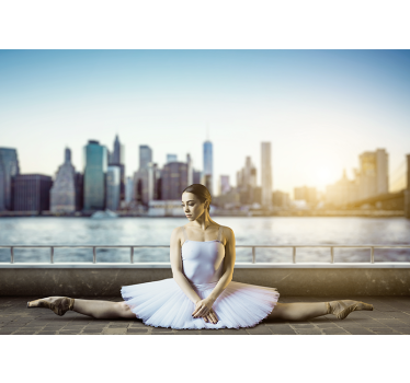 Fotobehang mensen balletdanser stadsgezicht - TenStickers