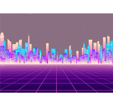Fotobehang stad futuristische skyline - TenStickers
