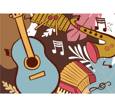 Fotobehang muziek muziekinstrumenten arrangement - TenStickers
