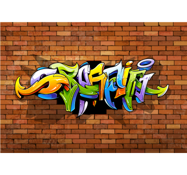Fotobehang graffiti kleurrijke stedelijke letters - TenStickers