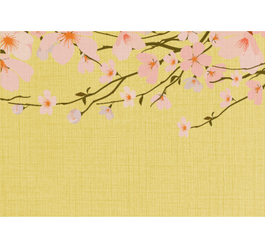Bloemen foto behang bloeiende kersen takken - TenStickers