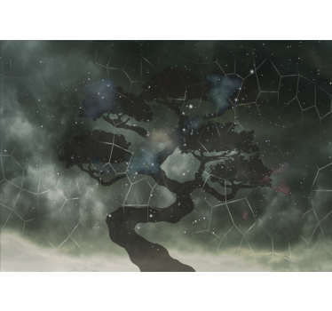 Fotobehang ruimte celestial tree silhouette - TenStickers