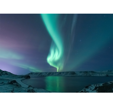 Fotobehang lucht aurora borealis tentoonstelling - TenStickers