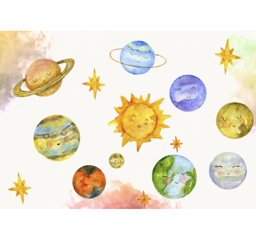 Fotobehang sprookje speelse hemellichamen - TenStickers