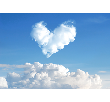 Foto behang liefde hartvormige wolken - TenStickers
