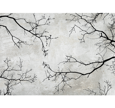 Tak silhouet ontwerp fotobehang natuur - TenStickers