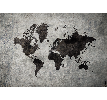 Fotobehang wereldkaart silhouet - TenStickers