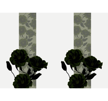 Bloemen foto behang elegante zwarte bloemen - TenStickers