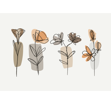 Minimalistische stijl Fotobehang bloemen - TenStickers