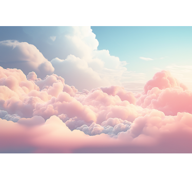 Roze wolkenlandschap Fotobehang kinderkamer - TenStickers
