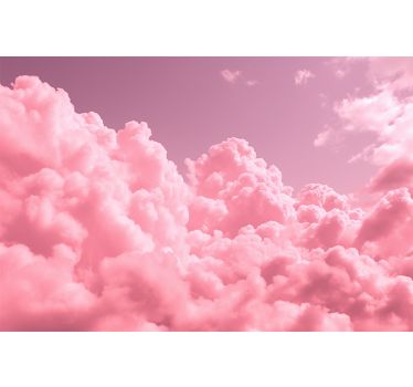 Roze pluizige wolken Fotobehang kinderkamer - TenStickers